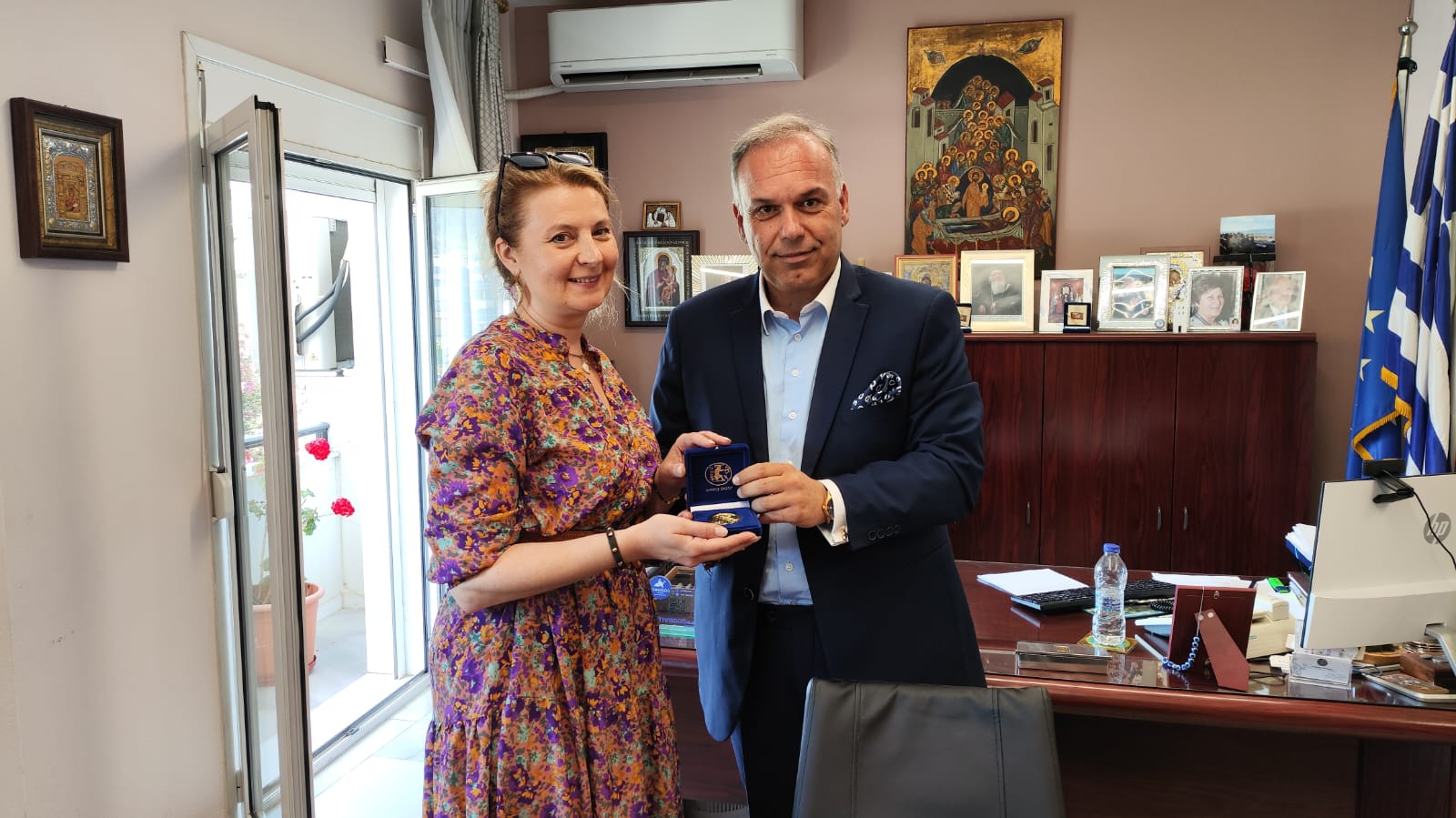 Θάσος – Συνάντηση του Δημάρχου Ελευθέριου Κυριακίδη με την Inga Nichanian της UNESCO