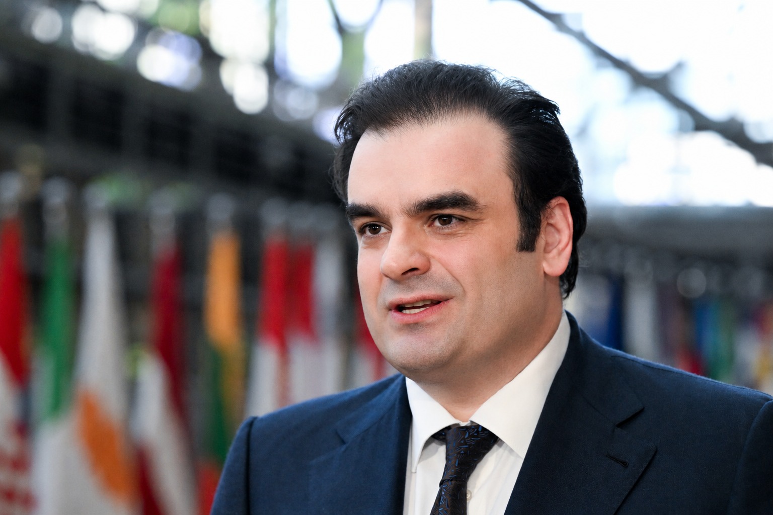 Ο Κυριάκος Πιερρακάκης στις δηλώσεις του πριν από τη συνεδρίαση του Eurogroup