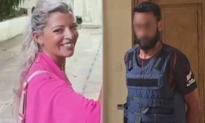 Η 42χρονη διασώστρια έξω από κατοικία στην Άνω Σύρο, όπως καταγράφηκε από κάμερα ασφαλείας πριν από το θανατηφόρο περιστατικό