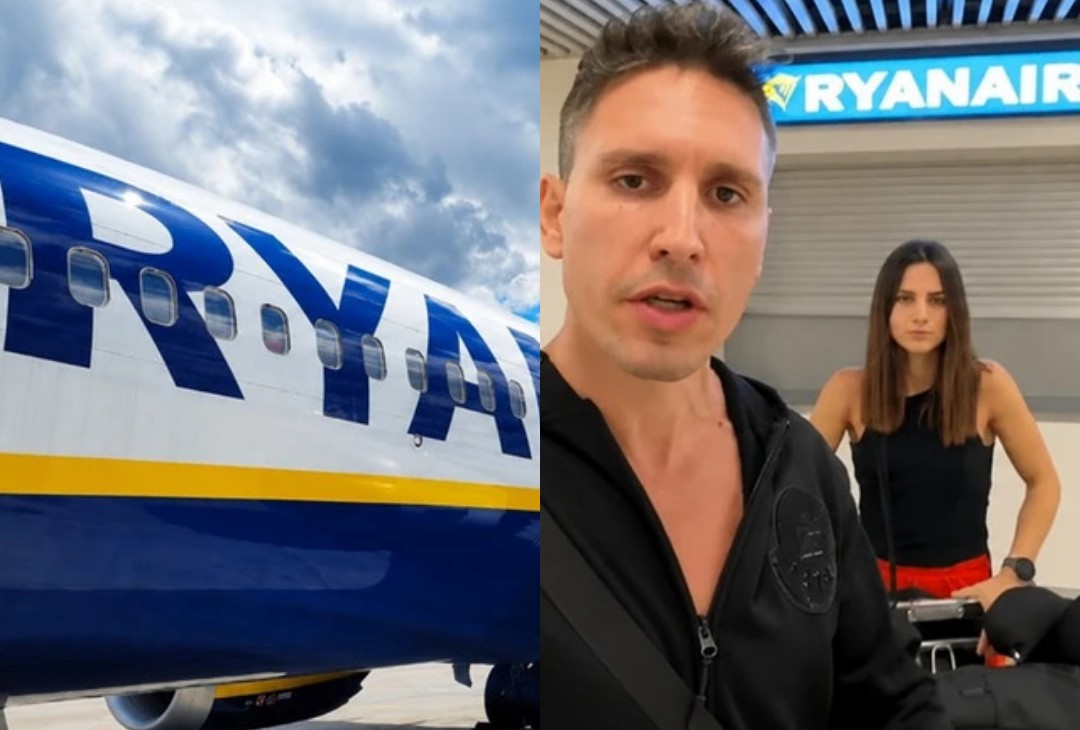 Δύο ταξιδιώτες στο αεροδρόμιο της Μαδρίτης μετά το περιστατικό που καταγγέλλουν με πτήση της Ryanair.