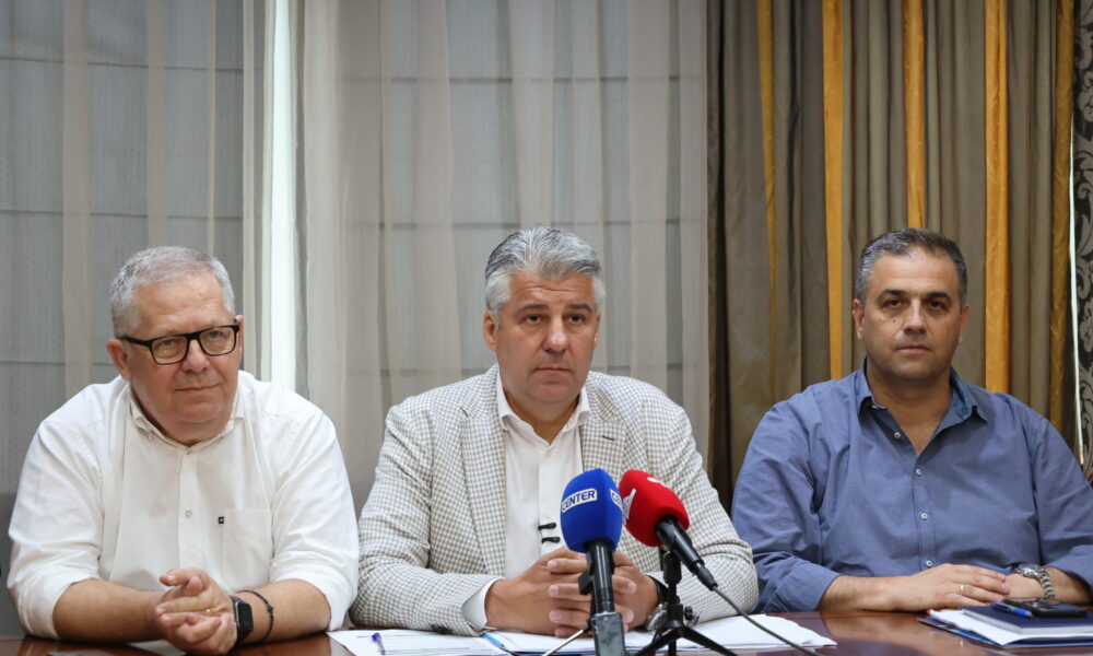 Ο Περιφερειάρχης Ανατολικής Μακεδονίας και Θράκης Χριστόδουλος Τοψίδης κατά την παρουσίαση του απολογισμού στην Περιφερειακή Ενότητα Καβάλας.
